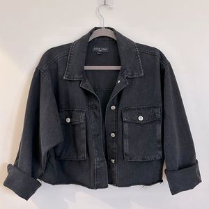 Love Tree Cropped Denim Jacket (L)